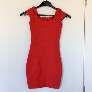 Guess red mini bandage dress